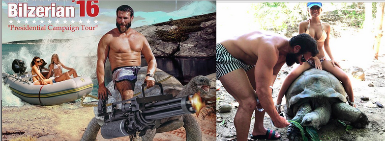 Dan Bilzerian Bikini Babe Rides Tortoise in Shock Pic